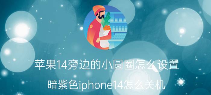 苹果14旁边的小圆圈怎么设置 暗紫色iphone14怎么关机？